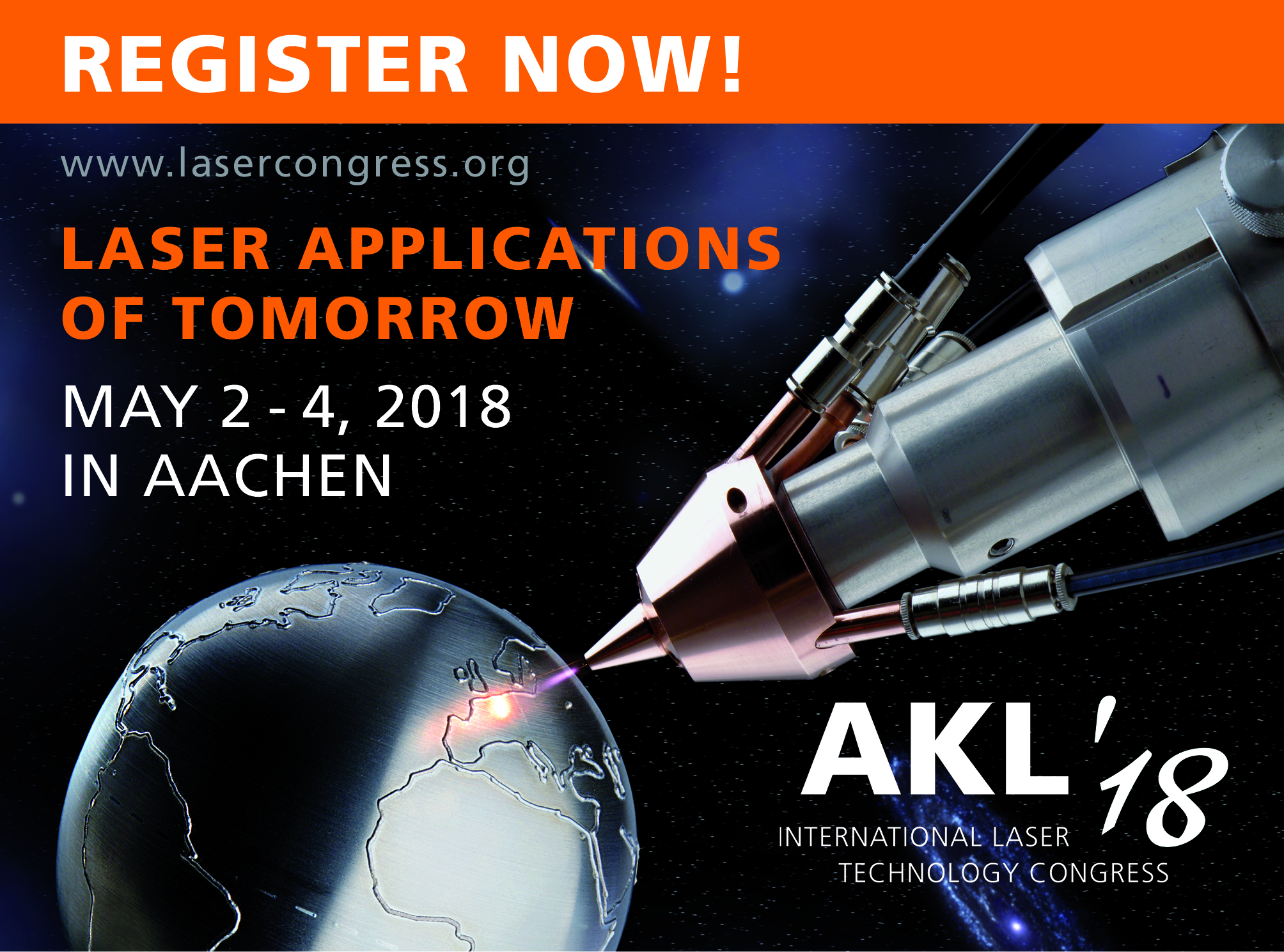 Register now! Logo des AKL’18. 