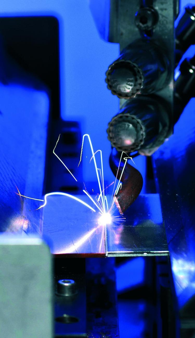 Process of laser beam welding of Al-Cu compounds.